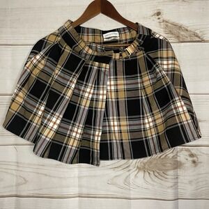 Urban Outfitters‎ Y2K Mini Skirt Small Brown Plaid Schoolgirl Academia Pleated